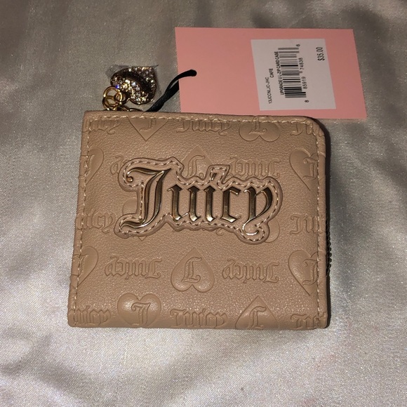 Juicy Couture Cafe Upgrade U L-Zip Faux Leather Card Case NWT - Picture 16 of 16